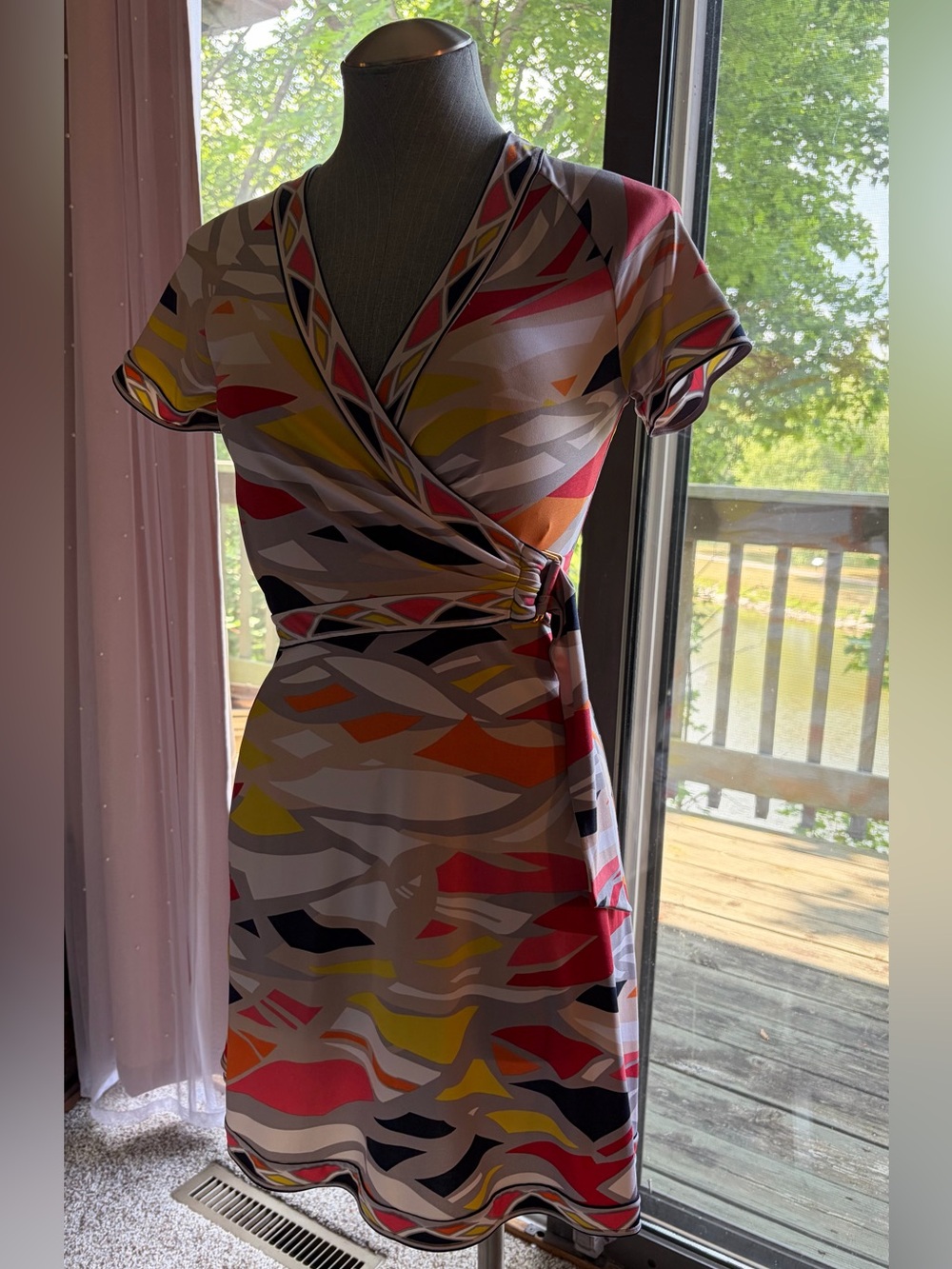 Multicolor Wrap-Style Women’s Dress